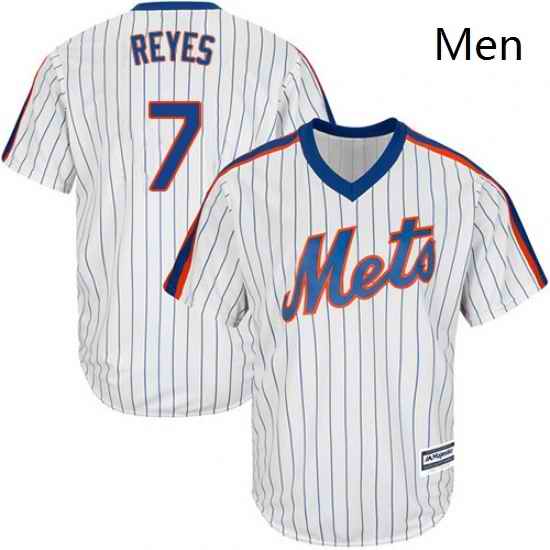 Mens Majestic New York Mets 7 Jose Reyes Replica White Alternate Cool Base MLB Jersey